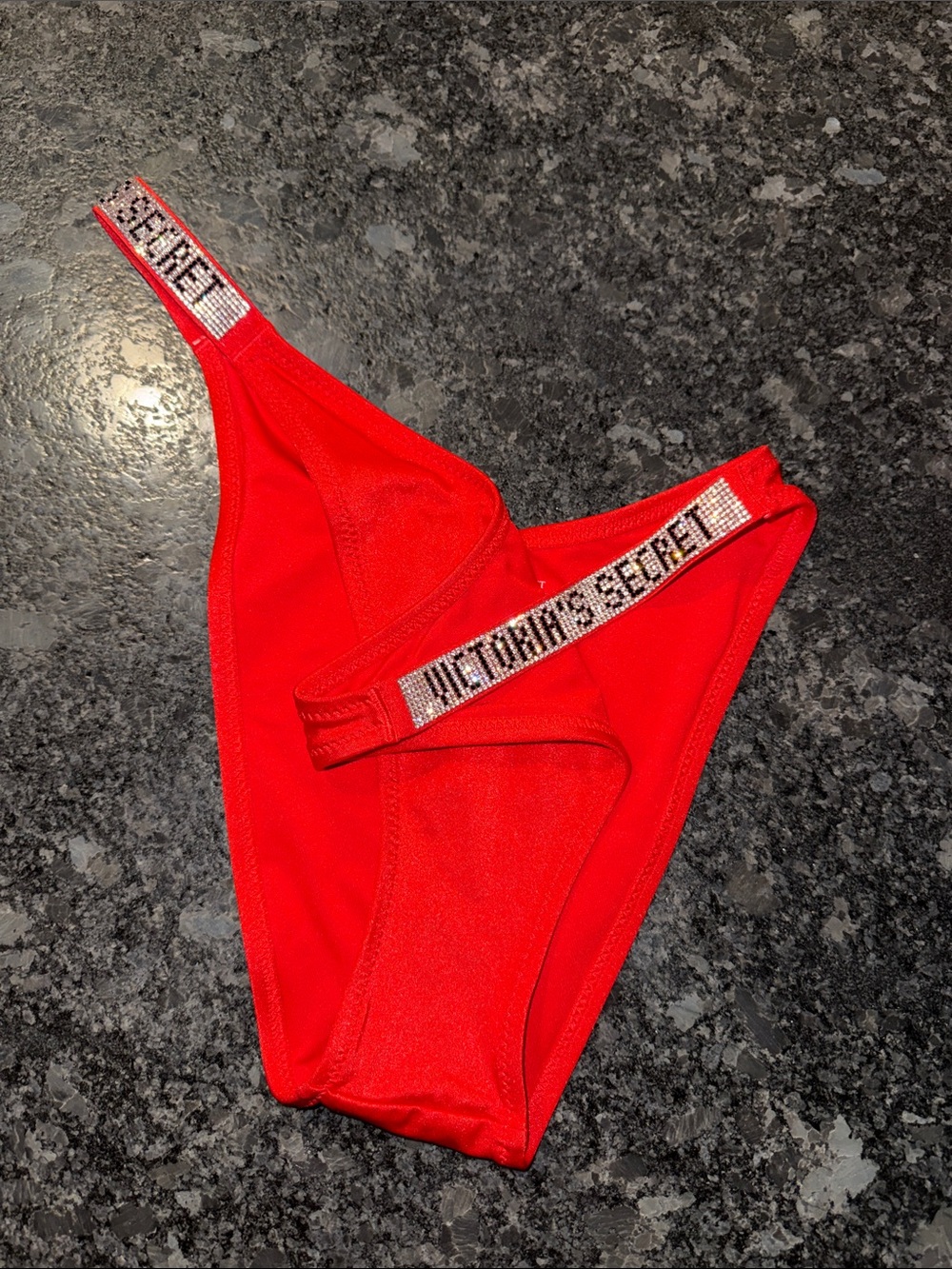 Victoria's Secret Bright Red Bikini Bottom with Logo Band